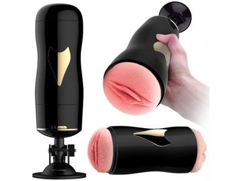 Dwustronny masturbator z wibracją B Series Fox czarny USB - 29